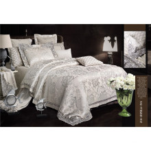 Brilhante Luxo Bordados Jacquard 7 Pedaço Duvet Cover Bedding Set